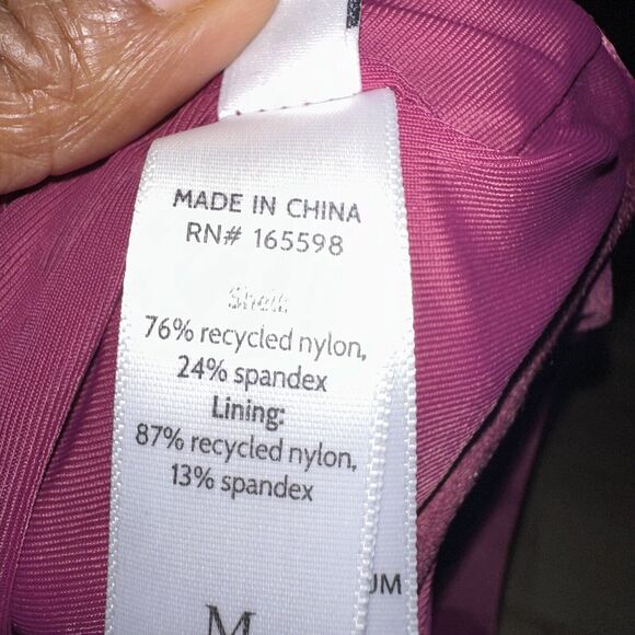 Andie Women Size M The Canary Tank Top Plum Swim NEW Glossy Eco Nylon - Picture 6 of 9